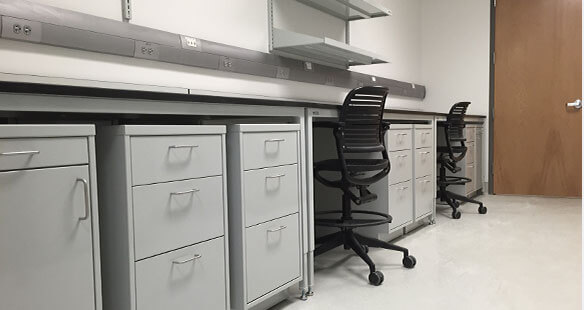 Custom Lab Table with Casework