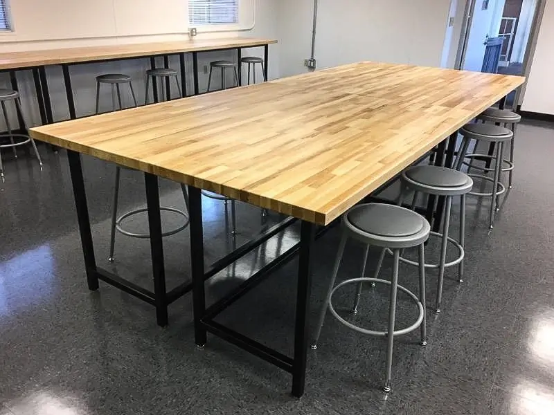 Maple Block Countertop Tables for Breakroom