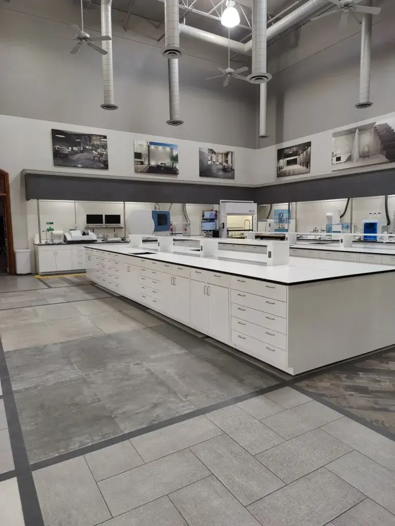 Laboratory furniture in a mineral exploration lab