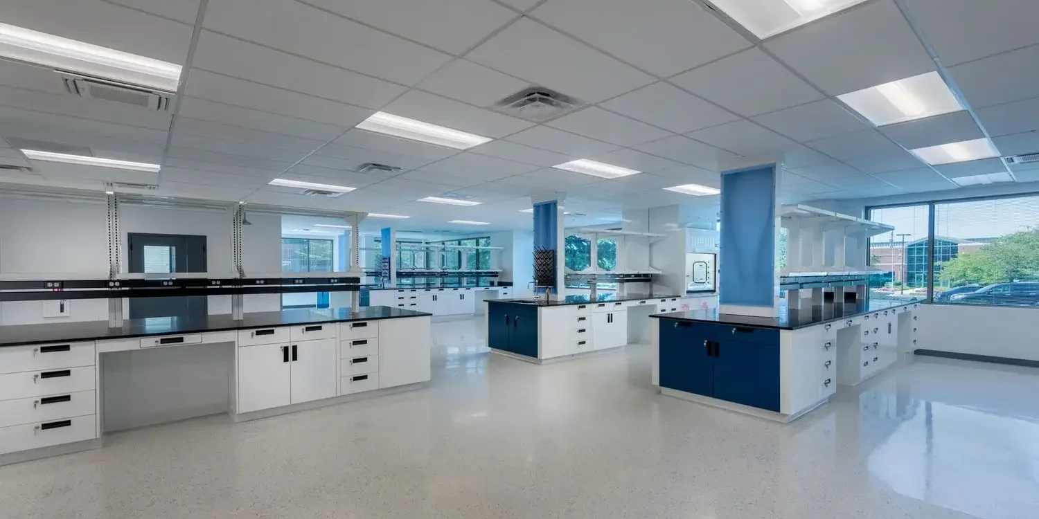 Blue and White Laboratory Casework